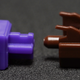 On the left is a Zealios switch. On the right is a Cherry Brown switch. The brown switch appears much rougher to the naked eye, and Liu said that leads to an annoying scratchiness. (Image: Zeal PCs)